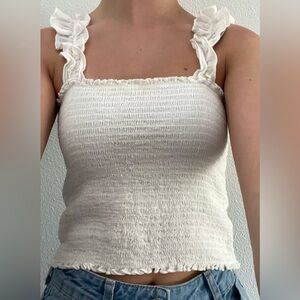 Aerie white ruffle tank!